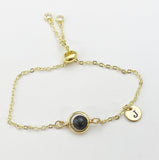 Bloodstone Bracelet in Gold or Silver, Natural Bloodstone Heliotrope Stone Gemstone Jewelry, N6346B