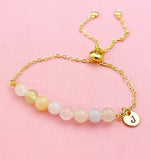 Morganite Bracelet, Gold Natural Morganite Gemstone Jewelry, N6347