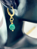 Malachite Earrings in Gold or Silver, Natural Malachite Gemstone Jewelry, N6349E