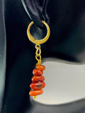 Carnelian Earrings in Gold or Silver, Natural Carnelian Gemstone Jewelry, N6350