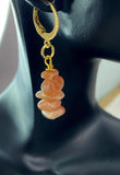 Sunstone Earrings in Gold or Silver, Natural Sunstone Gemstone Jewelry, N6350