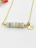 Amazonite Necklace In Gold or Silver, Natural Flower Amazonite Gemstone Jewelry, N6356