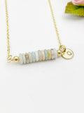 Amazonite Necklace In Gold or Silver, Natural Flower Amazonite Gemstone Jewelry, N6356