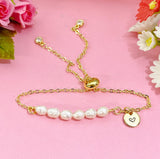 Pearl Bracelet in Gold or Silver, Natural Cultured Freshwater Pearl Bracelet, Pearl Jewelry, N6115G