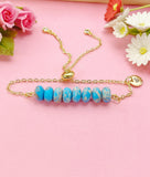 Natural Regalite Imperial Jasper Sea Sediment Jasper Bracelet, Gold Natural Gemstone Jewelry, N6360B