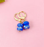 Regalite Imperial Jasper Sea Sediment Jasper Earrings in Gold or Silver, Royal Blue, Natural Gemstone Jewelry, N6363E