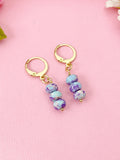 Regalite Imperial Jasper Sea Sediment Jasper Earrings in Gold or Silver, Dark Violet, Natural Gemstone Jewelry, N6364E