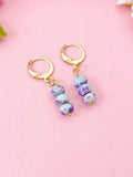 Regalite Imperial Jasper Sea Sediment Jasper Earrings in Gold or Silver, Dark Violet, Natural Gemstone Jewelry, N6364E