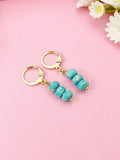 Regalite Imperial Jasper Sea Sediment Jasper Earrings in Gold or Silver, Dark Turquoise, Natural Gemstone Jewelry, N6365E
