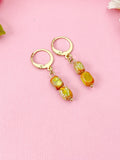 Regalite Imperial Jasper Sea Sediment Jasper Earrings in Gold or Silver, Cuboid, Orange, Natural Gemstone Jewelry, N6366