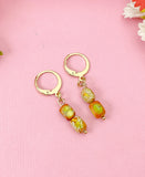 Regalite Imperial Jasper Sea Sediment Jasper Earrings in Gold or Silver, Cuboid, Orange, Natural Gemstone Jewelry, N6366