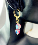 Regalite Imperial Jasper Sea Sediment Jasper Earrings in Gold or Silver, Cuboid, Purple, Natural Gemstone Jewelry, N6368E