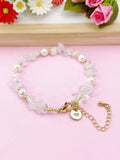 Quartz Crystal Shell Pearl Bracelet, Gold Natural Gemstone Jewelry, N6300