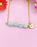 Larimar Necklace, Gold Natural Larimar Gemstone Jewelry, Bracelet Option, N6306