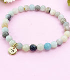 Amazonite Bracelet, Natural Flower Amazonite Gemstone Jewelry, N6309
