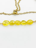 Citrine Bracelet, Gold Natural Citrine Gemstone Jewelry, Necklace Option, N6315