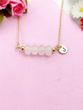 Rose Quartz Necklace, Gold Natural Rose Quartz Gemstone Jewelry, Bracelet Option, N6318