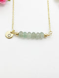 Green Aventurine Necklace, Gold Natural Green Aventurine Gemstone Jewelry, Bracelet Option, N6320