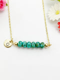 African Turquoise Jasper Necklace, Gold Natural African Turquoise Jasper  Gemstone Jewelry, Bracelet Option, N6321