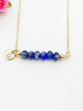 Lapis Lazuli Necklace, Gold Natural Lapis Lazuli Gemstone Jewelry, Bracelet Option, N6324