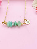 Hemimorphite Necklace, Gold Natural Hemimorphite Gemstone Jewelry, Bracelet Option, N6328