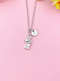 Bear Holding Flower Charm Necklace, N6433