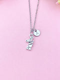 Bear Holding Flower Charm Necklace, N6433