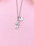 Bear Holding Flower Charm Necklace, N6433