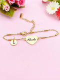 Gold Abuela Bracelet, Heart, Grandmother Bracelet, Grandmother Jewelry, Grandmother Gift, Silver Option, D575
