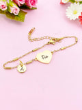 Gold Tai Bracelet, Heart, Aunt Bracelet, Aunt Jewelry, Aunt Gift, Silver Option, D576