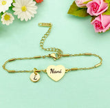 Nani Bracelet, Heart, Gold  Nani Bracelet, Silver Option, D577