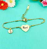 Nani Bracelet, Heart, Gold  Nani Bracelet, Silver Option, D577