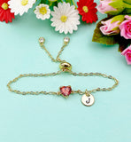 Red Heart Charm Bracelet in Gold, N6341B