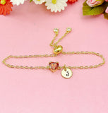 Red Heart Charm Bracelet in Gold, N6341B