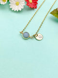 Angelite Necklace in Gold or Silver, Natural Angelite Gemstone Jewelry, N6342N