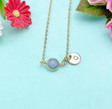Angelite Necklace in Gold or Silver, Natural Angelite Gemstone Jewelry, N6342N