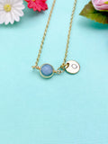 Angelite Necklace in Gold or Silver, Natural Angelite Gemstone Jewelry, N6342N