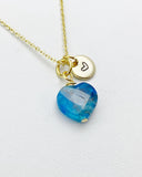 Apatite Heart Necklace in Gold or Silver, Natural Gemstone Jewelry, Birthday Gifts, Personalized Customized Gifts, N6343