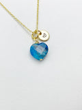 Apatite Heart Necklace in Gold or Silver, Natural Gemstone Jewelry, Birthday Gifts, Personalized Customized Gifts, N6343