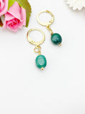 Malachite Earrings in Gold or Silver, Natural Malachite Gemstone Jewelry, N6349E