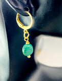 Malachite Earrings in Gold or Silver, Natural Malachite Gemstone Jewelry, N6349E