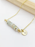 Amazonite Necklace In Gold or Silver, Natural Flower Amazonite Gemstone Jewelry, N6356