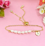 Pearl Bracelet in Gold or Silver, Natural Cultured Freshwater Pearl Bracelet, Pearl Jewelry, N6115G