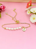 Pearl Bracelet in Gold or Silver, Natural Cultured Freshwater Pearl Bracelet, Pearl Jewelry, N6115G