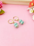 Regalite Imperial Jasper Sea Sediment Jasper Earrings in Gold or Silver, Pale Turquoise, Natural Gemstone Jewelry, N6362E
