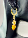 Regalite Imperial Jasper Sea Sediment Jasper Earrings in Gold or Silver, Cuboid, Orange, Natural Gemstone Jewelry, N6366