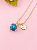 Apatite Heart Necklace in Gold or Silver, Natural Gemstone Jewelry, Birthday Gifts, Personalized Customized Gifts, N6345
