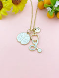 Anatomy Human Brain Stethoscope Charm Necklace – Medical Jewelry Gift for Neurologists, Nurses, Doctors & Healthcare Workers, N6516
