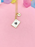 Ace of Spades Pendant Necklace, Poker Playing Card Jewelry, Casino Gift,  N5071