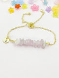 Kunzite Bracelet, Silver or Gold Natural Kunzite Gemstone Jewelry, Necklace Option, N6525